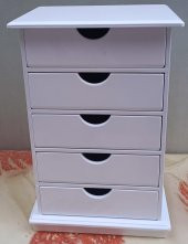 Hobi 90276 Dekoratif Takı Şifonyer Ahşap MDF Parlak Beyaz CNC Kesim MODEL El Yapı - 8