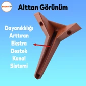 Kale 6'lı Set Mobilya Tv Ünitesi Koltuk Kanepe Destek Ayağı 15 Cm Kahve Ahşap Desen Baza Ayakları - 5