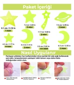 500 Adet Karanlıkta Parlayan Fosforlu Ay Yıldız Gezegen Dekoratif Sticker Süs - 7