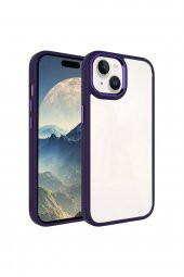 Premium Seri Apple iPhone 15 Kılıf Kamera Çıkıntılı Kenarı Renkli Arkası Şeffaf Hassas Butonlu Kapak - 1