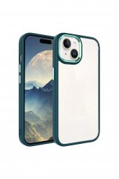 Premium Seri Apple iPhone 15 Kılıf Kamera Çıkıntılı Kenarı Renkli Arkası Şeffaf Hassas Butonlu Kapak - 1
