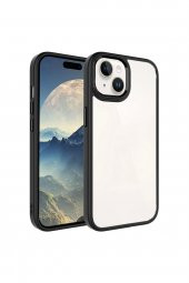 Premium Seri Apple iPhone 15 Kılıf Kamera Çıkıntılı Kenarı Renkli Arkası Şeffaf Hassas Butonlu Kapak - 1