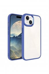 Premium Seri Apple iPhone 15 Kılıf Kamera Çıkıntılı Kenarı Renkli Arkası Şeffaf Hassas Butonlu Kapak - 1