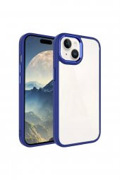 Premium Seri Apple iPhone 15 Kılıf Kamera Çıkıntılı Kenarı Renkli Arkası Şeffaf Hassas Butonlu Kapak - 1