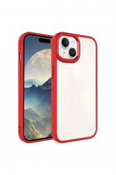 Premium Seri Apple iPhone 15 Kılıf Kamera Çıkıntılı Kenarı Renkli Arkası Şeffaf Hassas Butonlu Kapak - 1