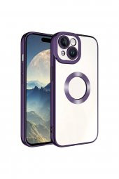 Premium Apple iPhone 15 Kılıf Kamera Lens Korumalı Logo Gösteren Arkası Şeffaf Parlak Kenarlı - 1