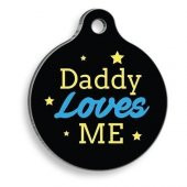 PetTagArt Qr Smart ID Daddy Loves Me Siyah Kedi ve Köpek Künyesi - 1