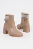 Kadın Topuklu Bot Taş Aksesuarlı Kemerli Fermuarlı thumbnail 3