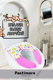 Çocuk Klozet Kapağı Tuvalet Eğitici Alıştırıcı Katlanabilir Adaptörü Hijyenik Bebek Lazımlık Aparat - 2