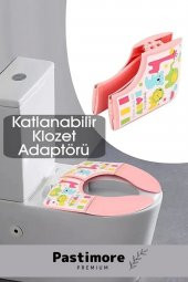 Çocuk Klozet Kapağı Tuvalet Eğitici Alıştırıcı Katlanabilir Adaptörü Hijyenik Bebek Lazımlık Aparat - 3