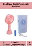 Premium Cep Boyu Sessiz Taşınabilir Mini Fan Usb Şarjlı Pervaneli Soğutucu Küçük El Vantilatörü - 1
