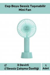 Premium Cep Boyu Sessiz Taşınabilir Mini Fan Usb Şarjlı Pervaneli Soğutucu Küçük El Vantilatörü - 1