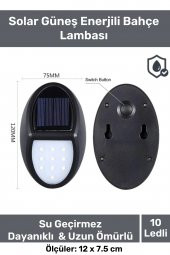 Premium Özel Tasarım Açma Kapama Tuşlu Solar Su Geçirmez Oval Duvara Monteli Bahçe Lambası - 1