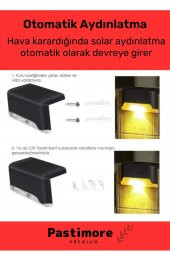 Premium Su Geçirmez Solar Güneş Enerjili Şarj Edilen Köşebent Merdiven Veranda Bahçe 4'lü Led Set - 2