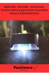 Premium Su Geçirmez Solar Güneş Enerjili Şarj Edilen Köşebent Merdiven Veranda Bahçe 4'lü Led Set - 5