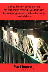 Premium Su Geçirmez Solar Güneş Enerjili Şarj Edilen Köşebent Merdiven Veranda Bahçe 4'lü Led Set - 6