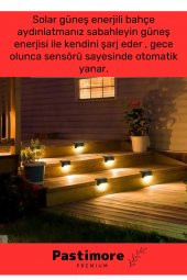 Premium Su Geçirmez Solar Güneş Enerjili Şarj Edilen Köşebent Merdiven Veranda Bahçe 4'lü Led Set - 7