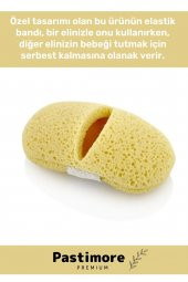 Premium Sabun Koymalı Lüx Cepli Elastik Bantlı Bebek Çocuk Yıkama Lifi Süngeri - 2
