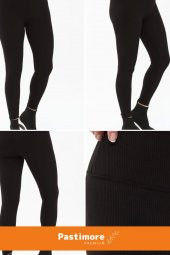 Kadın Konforlu Sporcu Modeli Yazlık Spor Taytı Fitness Gym Training Parlak Battal Fitilli Spor Tayt - 4