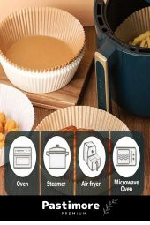 Premium Bpa İçermez Tüm Modeller İle Uyumlu AirFryer Hava Fritözü Yağsız Pişirme Kağıdı 50 Adet - 4