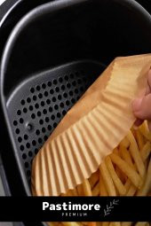 Premium Bpa İçermez Tüm Modeller İle Uyumlu AirFryer Hava Fritözü Yağsız Pişirme Kağıdı 50 Adet - 5
