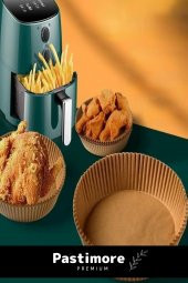 Premium Bpa İçermez Tüm Modeller İle Uyumlu AirFryer Hava Fritözü Yağsız Pişirme Kağıdı 50 Adet - 6