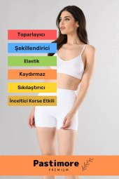 Premium Kadın Ten 1 Beden Incelten Dikişsiz Yüksek Bel Popo Şekillendirici Boxer Korse - 2