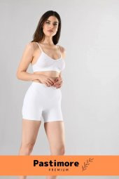 Premium Kadın Ten 1 Beden Incelten Dikişsiz Yüksek Bel Popo Şekillendirici Boxer Korse - 4