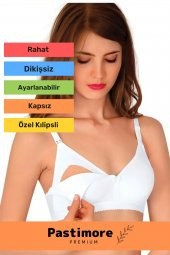 Özel Üretim Kumaş Kilipsli Esnek Ayarlanabilir Dikişsiz Kadın Hamile Lohusa Siyah Emzirme Sütyeni - 2