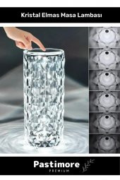 Kristal Elmas Masa Lambası Kumandalı 16 Renk Usb Şarjlı Dokunmatik Romantik Gül Işık Gece Lambası - 4