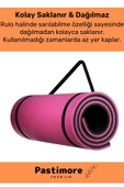 Taşıma Askılı Konfor Modeli Çift Taraflı Kaymaz Yoga Meditasyon Minderi Pembe Siyah Mat - 5
