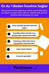 Yüksek Belli Inceltici Korse Etkili Lazer Kesim Push Up Destekli Sıkılaştırıcı Dikişsiz Bato Külot - 3