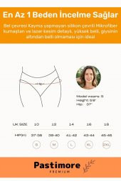 Yüksek Bel Toparlayıcı Lazer Kesim Dikişsiz Şerit Iz Göstermeyen Midi Slip Ten Rengi Silikonlu Külot - 4