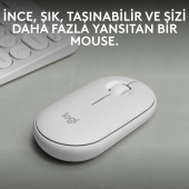Logitech M350s Pebble 2 Kablosuz Mouse - Beyaz 910-007013 - 2