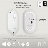 Logitech M350s Pebble 2 Kablosuz Mouse - Beyaz 910-007013 - 4