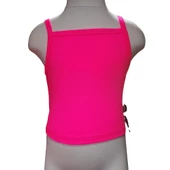 5-14 Yaş Kız Çocuk T-Shirt Crop Pembe Mor thumbnail 2