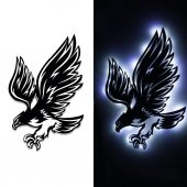 Veraart Epoksili Kartal Beşiktaş Figürlü Duvar Dekorlu Gece Lambası 60 cm - 2