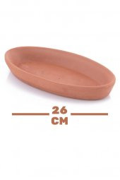 Elizi 2 Adet Toprak Kayık Kase, Kayık Güveç Fırın Kabı 2’li Set Orta Boy (26x14cm) - 2