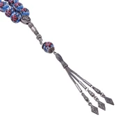 Bahar Motifli Beyaz-Mavi Çini Tesbih thumbnail 2