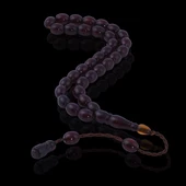 Fıçı Kesim Sistemli Sıkma Kehribar Tesbih ST33 - 2