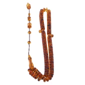 Damla Kehribar Tablet Kesim 40.2 gr 10x5 mm Sistemli Cognac Tesbih thumbnail 2