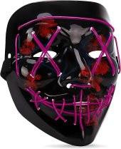 Halloween Maske Neon Fuşya Işıklı - 2
