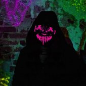 Halloween Maske Neon Fuşya Işıklı - 3