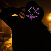 Halloween Maske Neon Fuşya Işıklı - 4