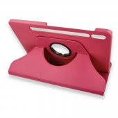 Samsung Galaxy Tab S7 T870 Kılıf 11 inç 360 Tablet Deri Kılıf Pembe - 3