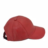 Ayarlanabilir Deri Şapka Kırmızı thumbnail 4