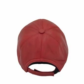 Ayarlanabilir Deri Şapka Kırmızı thumbnail 6