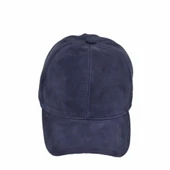 Ayarlanabilir Deri Süet Şapka Lacivert thumbnail 4