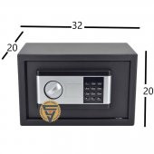 Elektronik Şifreli ve Kilitli Çelik Kutu Kasa 32x20x20 - 4