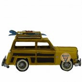 Dekoratif Nostaljik Metal Land Rover Rustik Otomobil Sarı - 2